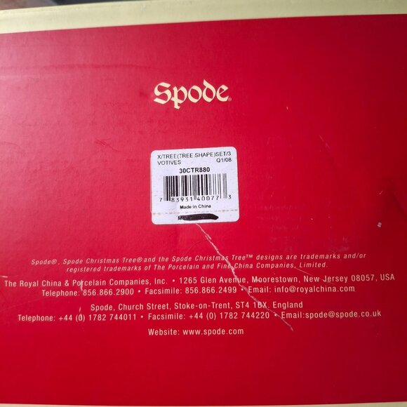 Spode Christmas Tree  Votive Candle Holders Set Of 3 NOS - Picture 9 of 10